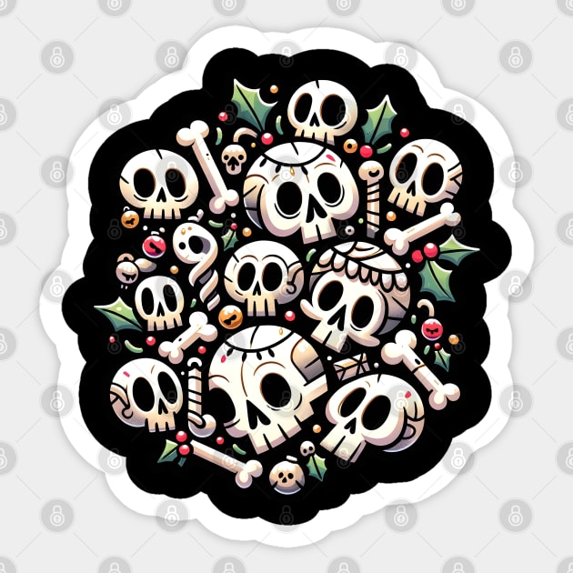 Deck the halls with skulls and bodies Sticker by OddHouse